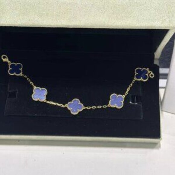 Gold Alhambra Lapis Lazuli Bracelet by Van Cleef & Arpels - Picture 1 of 4